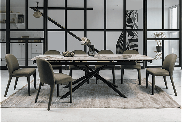 Керамічний стіл розкладний обідній Vetro Mebel Піно TML-1200 Патагонія-чорний-2