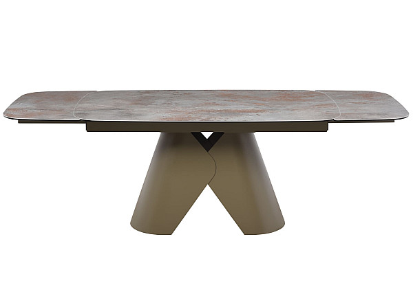 Керамічний стіл розкладний обідній Vetro Mebel Паріс TML-997 Айрон бронз-коричневий 90-160 (240) см-11