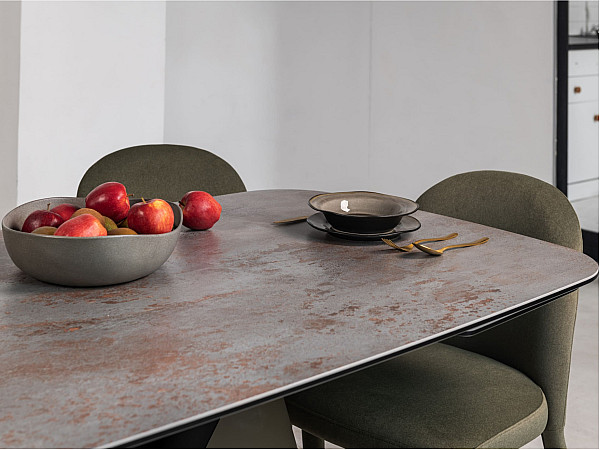 Керамічний стіл розкладний обідній Vetro Mebel Паріс TML-997 Айрон бронз-коричневий 90-160 (240) см-10