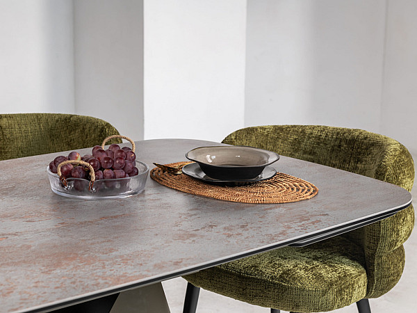 Керамічний стіл розкладний обідній Vetro Mebel Паріс TML-997 Айрон бронз-коричневий 90-160 (240) см-9