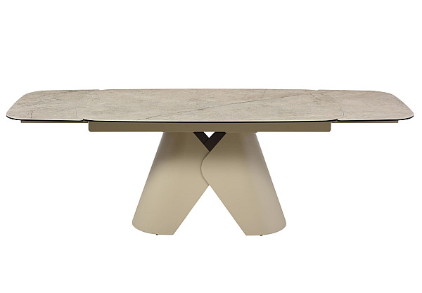 Керамический стол раскладной обеденный Vetro Mebel Парис TML-997 Иджео беж-бежевый 90-160 (240) см-11