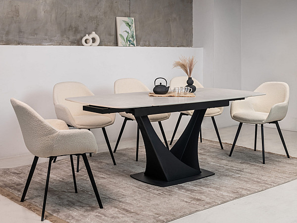 Стілець Vetro Mebel M-160 Айворі Тканина Букле-4