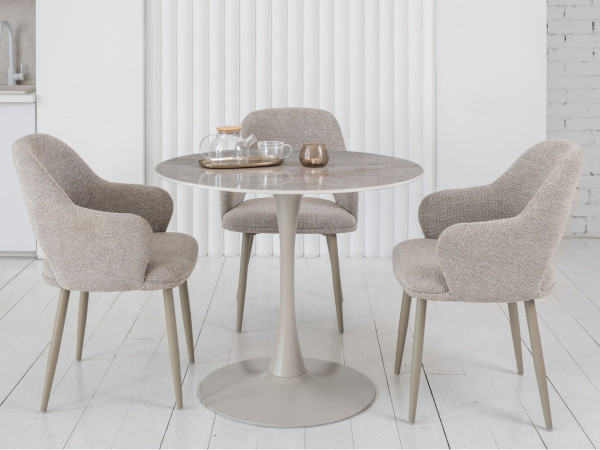 Стілець Vetro Mebel M-234 Натуральний льон/капучино-2