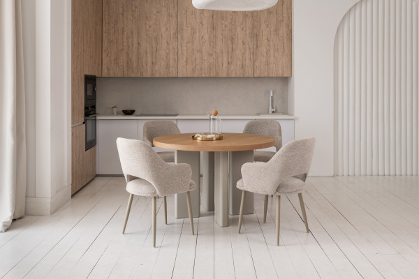 Стілець Vetro Mebel M-234 Натуральний льон/капучино-4