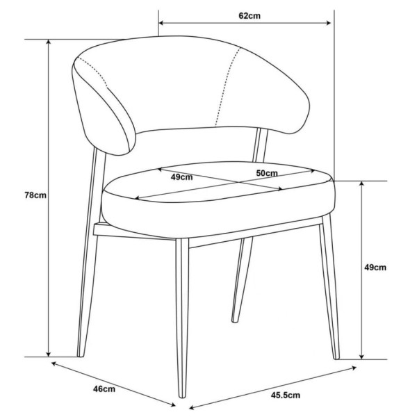 Стул Vetro Mebel M-245 Графитовый/черный ткань-7