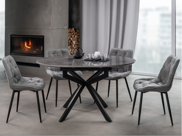 Стілець Vetro Mebel M-78 Сірий букле/чорний-1