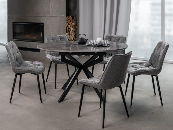 Стілець Vetro Mebel M-78 Сірий букле/чорний-2