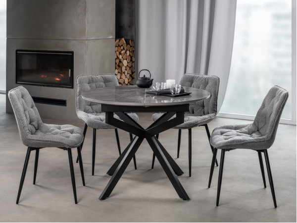 Стілець Vetro Mebel M-78 Сірий букле/чорний-3