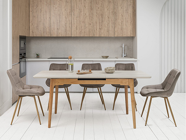 Стул Vetro Mebel N-45 Капучино велюр/дуб-1