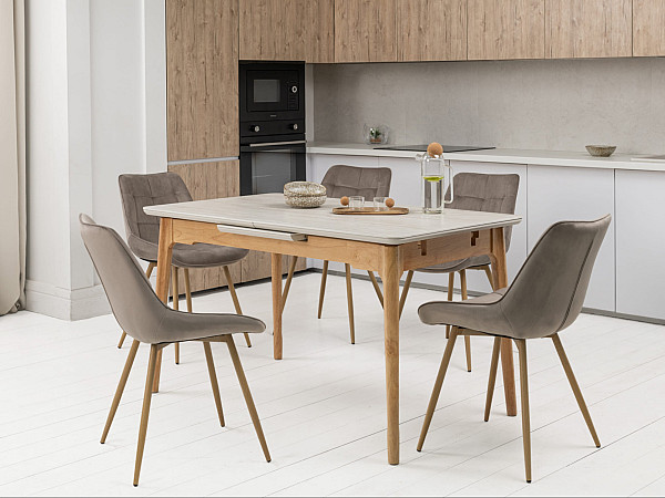 Стул Vetro Mebel N-45 Капучино велюр/дуб-2