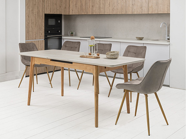 Стул Vetro Mebel N-45 Капучино велюр/дуб-4