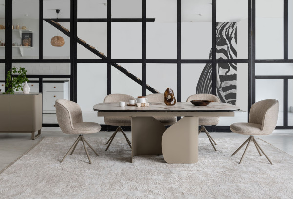 Стілець поворотний Vetro Mebel R-160 Френч ваніль/капучіно-1