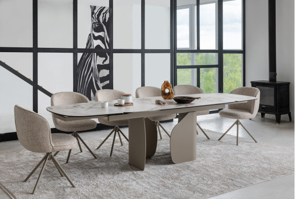 Стілець поворотний Vetro Mebel R-160 Френч ваніль/капучіно-4