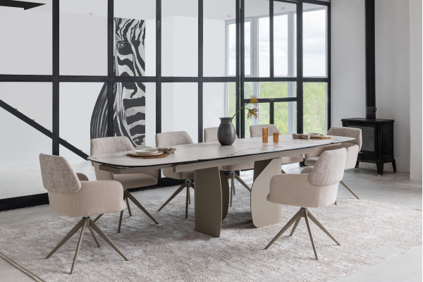 Стілець поворотний Vetro Mebel R-165 Тофу/капучіно-4