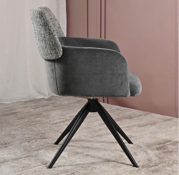 Стул поворотный Vetro Mebel R-165 Пепельный/черный-8