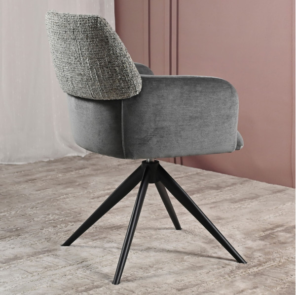 Стул поворотный Vetro Mebel R-165 Пепельный/черный-9