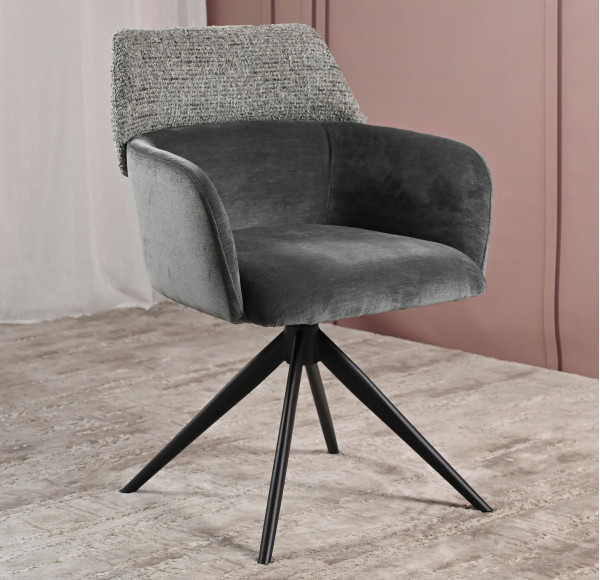 Стул поворотный Vetro Mebel R-165 Пепельный/черный-6