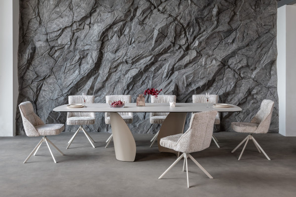 Стул поворотный Vetro Mebel R-168 Жемчужный нюд/белый-2