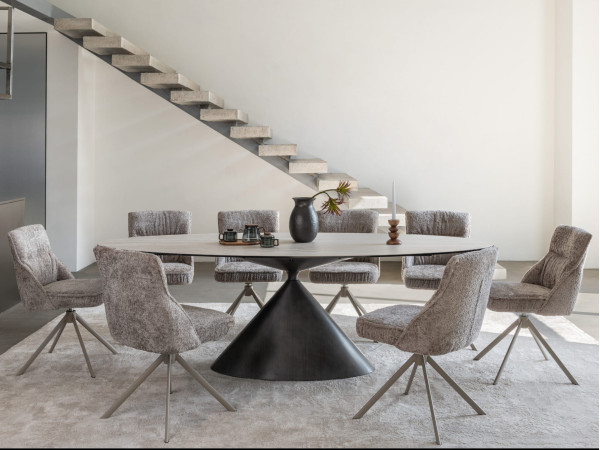 Стілець поворотний Vetro Mebel R-168 Перлинний тауп/капучіно-2