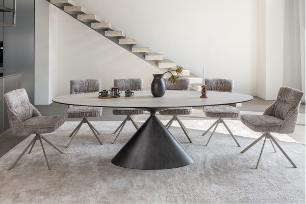 Стілець поворотний Vetro Mebel R-168 Перлинний тауп/капучіно-1