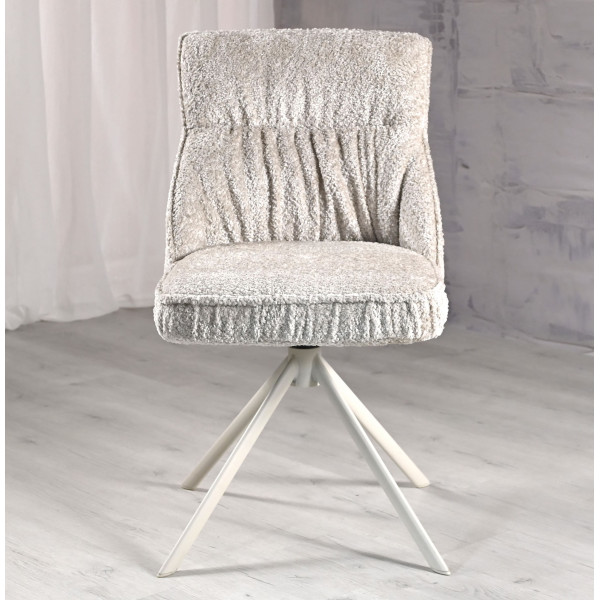 Стул поворотный Vetro Mebel R-168 Жемчужный нюд/белый-5