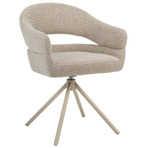 Стілець поворотний Vetro Mebel R-180 Бежевий льон/капучино