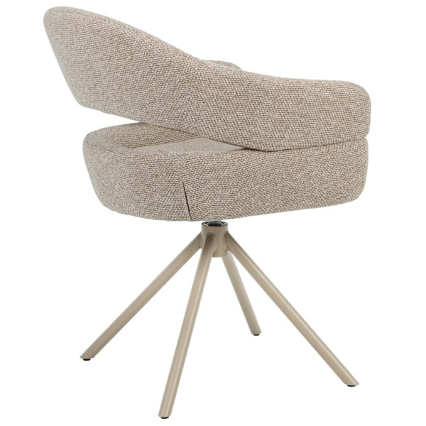 Стул поворотный Vetro Mebel R-180 Бежевый лен/капучино-3