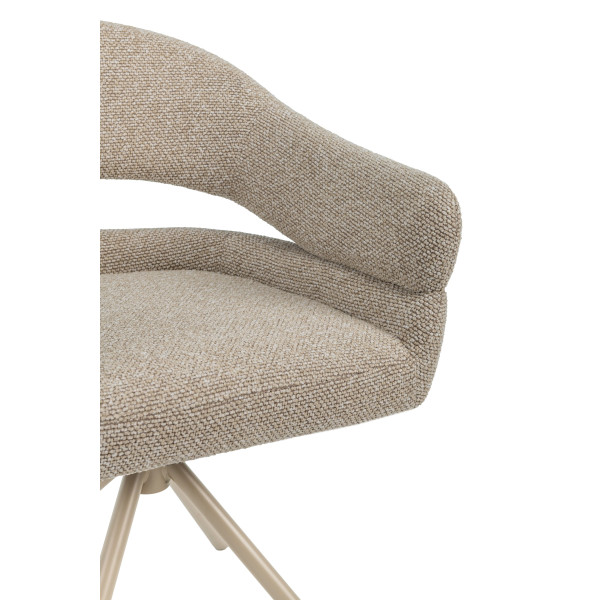 Стул поворотный Vetro Mebel R-180 Бежевый лен/капучино-8