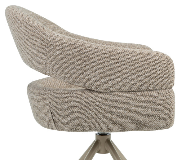 Стул поворотный Vetro Mebel R-180 Бежевый лен/капучино-6