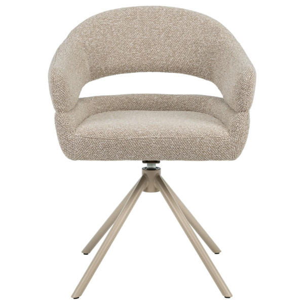 Стул поворотный Vetro Mebel R-180 Бежевый лен/капучино-1