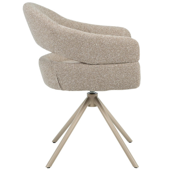 Стул поворотный Vetro Mebel R-180 Бежевый лен/капучино-2