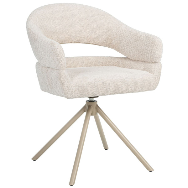 Стул поворотный Vetro Mebel R-180 Молочная туча/капучино-0