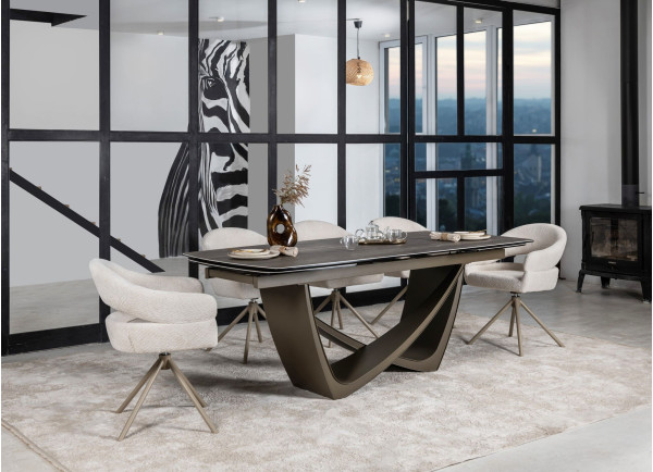 Стул поворотный Vetro Mebel R-180 Молочная туча/капучино-11