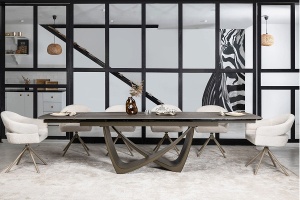 Стул поворотный Vetro Mebel R-180 Молочная туча/капучино-15