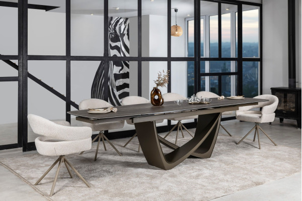 Стул поворотный Vetro Mebel R-180 Молочная туча/капучино-12