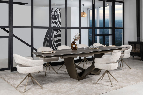 Стул поворотный Vetro Mebel R-180 Молочная туча/капучино-13