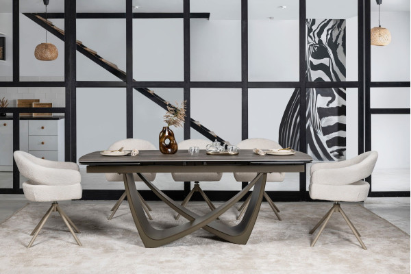 Стул поворотный Vetro Mebel R-180 Молочная туча/капучино-14