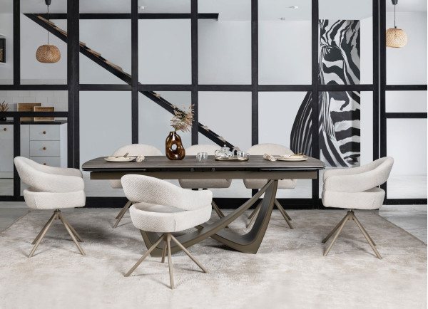 Стул поворотный Vetro Mebel R-180 Молочная туча/капучино-16