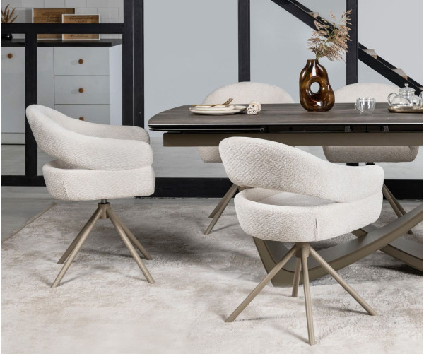 Стул поворотный Vetro Mebel R-180 Молочная туча/капучино-10