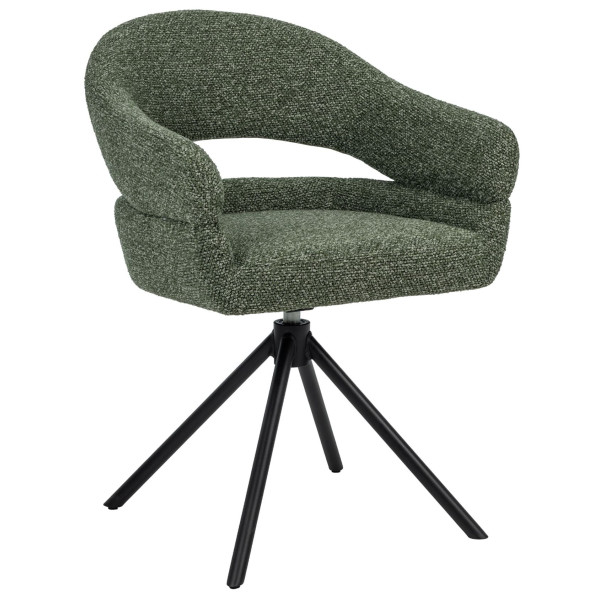 Стілець поворотний Vetro Mebel R-180 Зелений мох/чорний-0