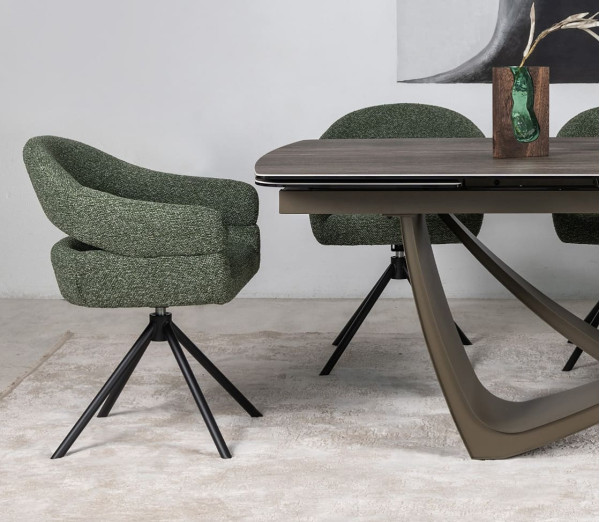 Стілець поворотний Vetro Mebel R-180 Зелений мох/чорний-9