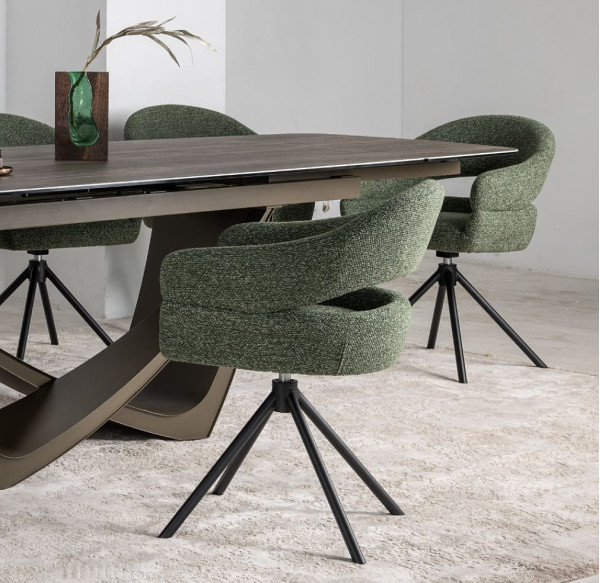 Стілець поворотний Vetro Mebel R-180 Зелений мох/чорний-10