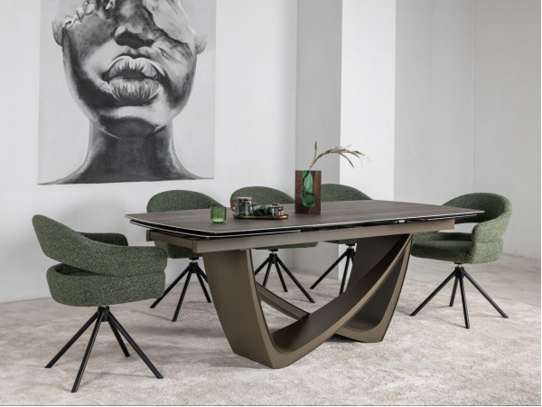 Стілець поворотний Vetro Mebel R-180 Зелений мох/чорний-11