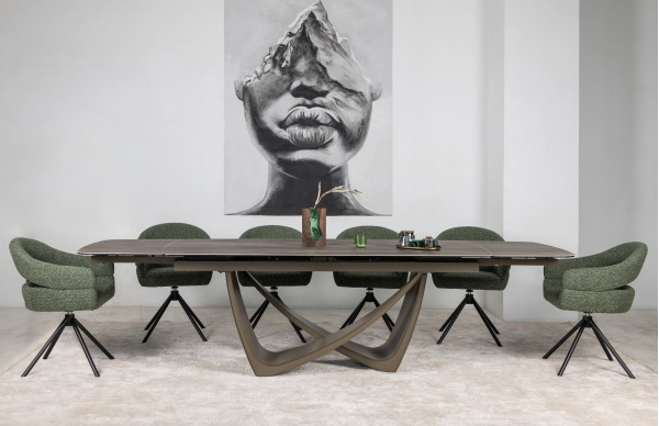 Стілець поворотний Vetro Mebel R-180 Зелений мох/чорний-15