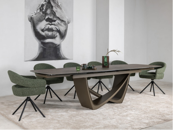 Стілець поворотний Vetro Mebel R-180 Зелений мох/чорний-12