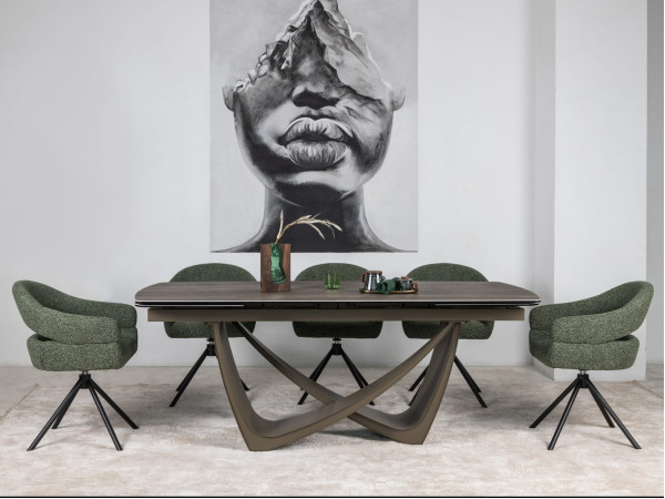 Стілець поворотний Vetro Mebel R-180 Зелений мох/чорний-14