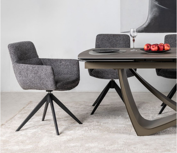 Стілець поворотний Vetro Mebel R-185 Антрацит/чорний-9