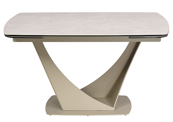 Керамический стол раскладной обеденный Vetro Mebel Элио ТМL-990 Сахара-бежевый 90-140 (200) см-14