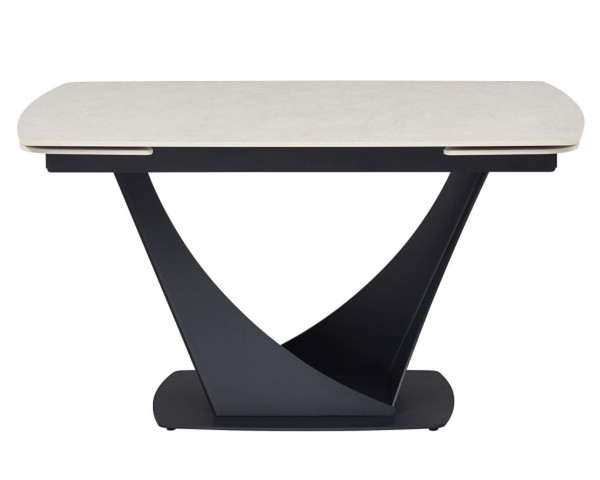 Керамічний стіл розкладний обідній Vetro Mebel Еліо TML-990 Крема делікато-чорний-5