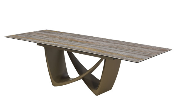 Керамічний стіл розкладний обідній Vetro Mebel Беатріче TML-995 Травертін-коричневий 100-180 (260) см-9